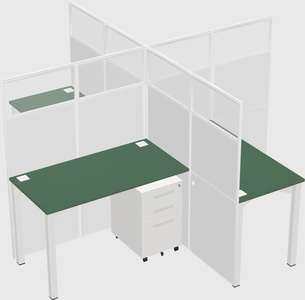 Quad office cubicles