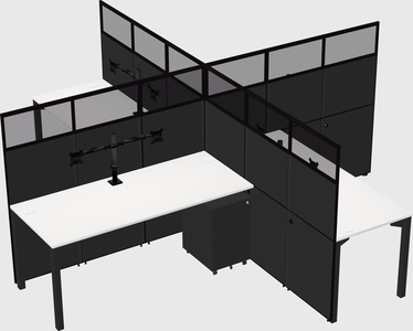 Quad office cubicles