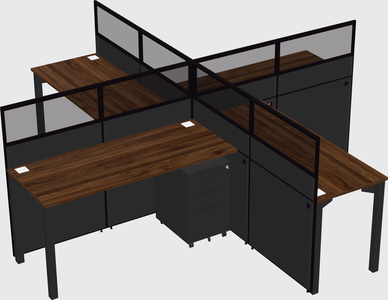Quad office cubicles