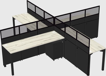 Quad office cubicles