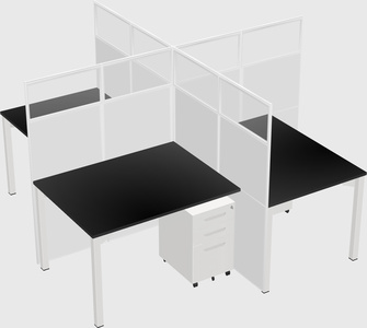 Quad office cubicles