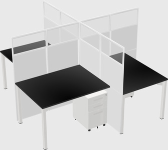 Quad office cubicles