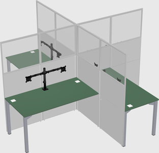 Quad office cubicles