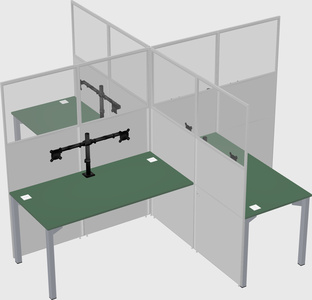 Quad office cubicles
