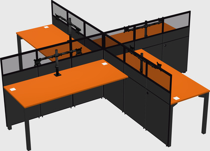 Quad office cubicles