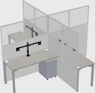 Quad office cubicles