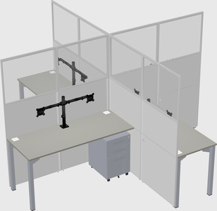Quad office cubicles