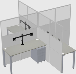 Quad office cubicles