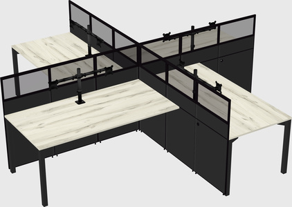 Quad office cubicles