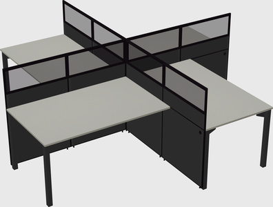 Quad office cubicles