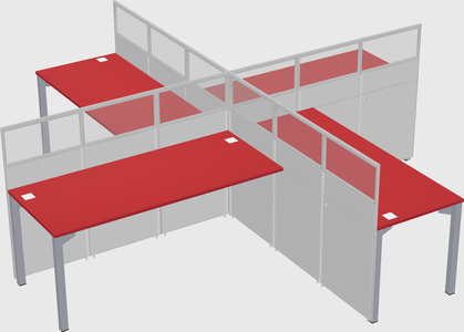 Quad office cubicles