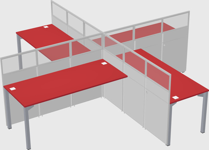 Quad office cubicles