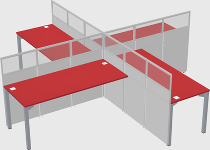 Quad office cubicles