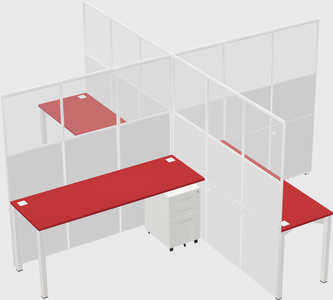 Quad office cubicles