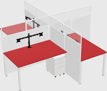 Quad office cubicles