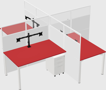 Quad office cubicles