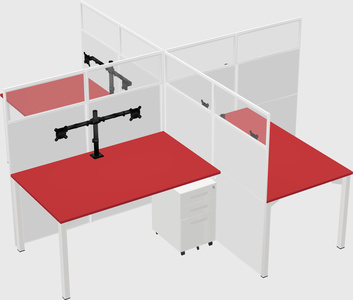 Quad office cubicles