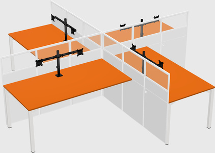 Quad office cubicles