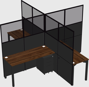 Quad office cubicles