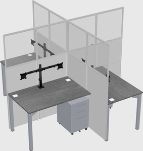 Quad office cubicles