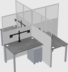 Quad office cubicles