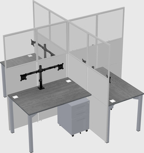 Quad office cubicles