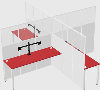 Quad office cubicles