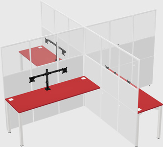 Quad office cubicles