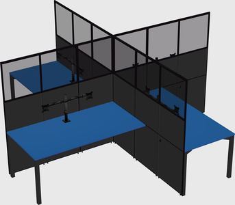 Quad office cubicles