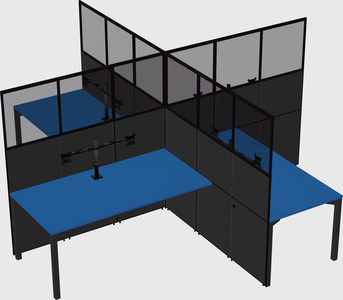 Quad office cubicles