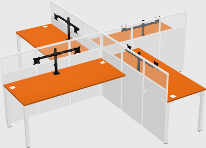 Quad office cubicles