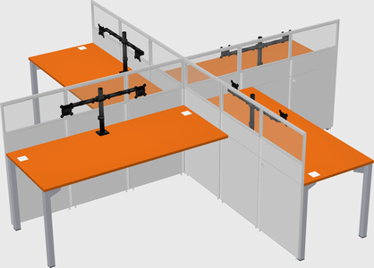Quad office cubicles