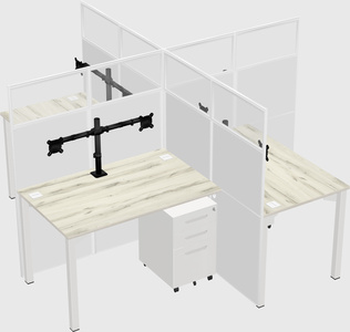 Quad office cubicles
