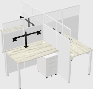 Quad office cubicles