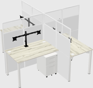 Quad office cubicles