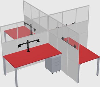 Quad office cubicles
