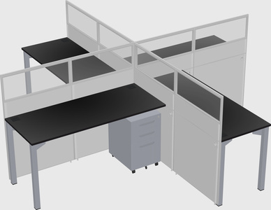 Quad office cubicles