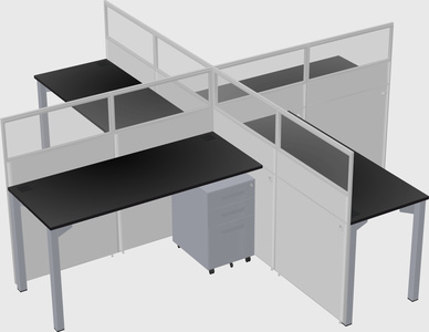 Quad office cubicles