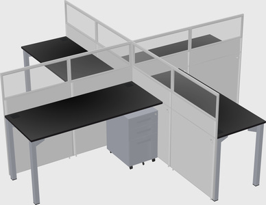 Quad office cubicles