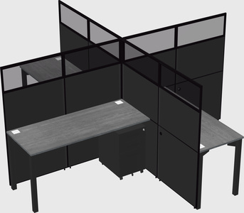 Quad office cubicles