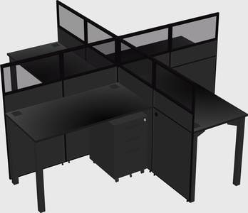 Quad office cubicles
