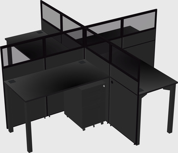 Quad office cubicles