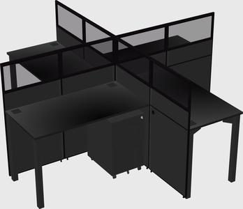 Quad office cubicles
