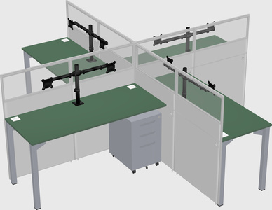Quad office cubicles