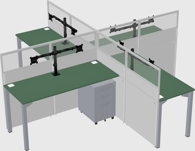 Quad office cubicles