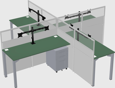 Quad office cubicles