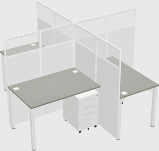 Quad office cubicles