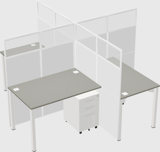 Quad office cubicles
