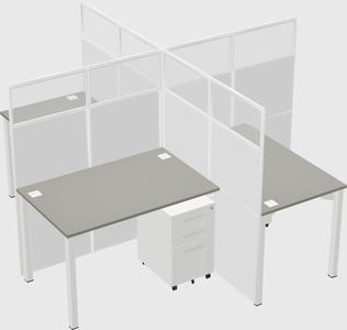 Quad office cubicles