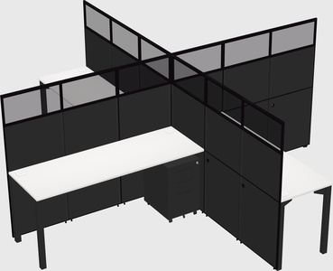 Quad office cubicles